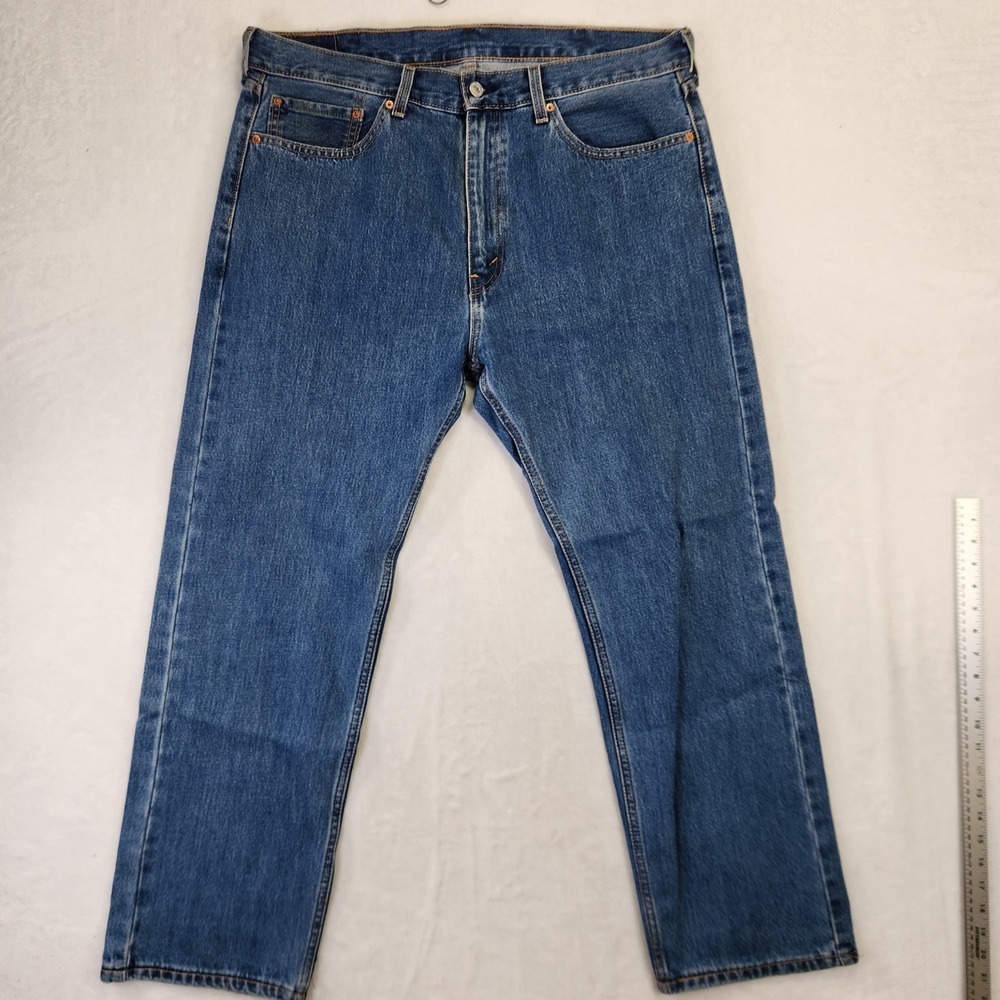 Levis 505 Regular Fit Straight Leg Mens Jeans Medium Wash Blue W38‎ L30